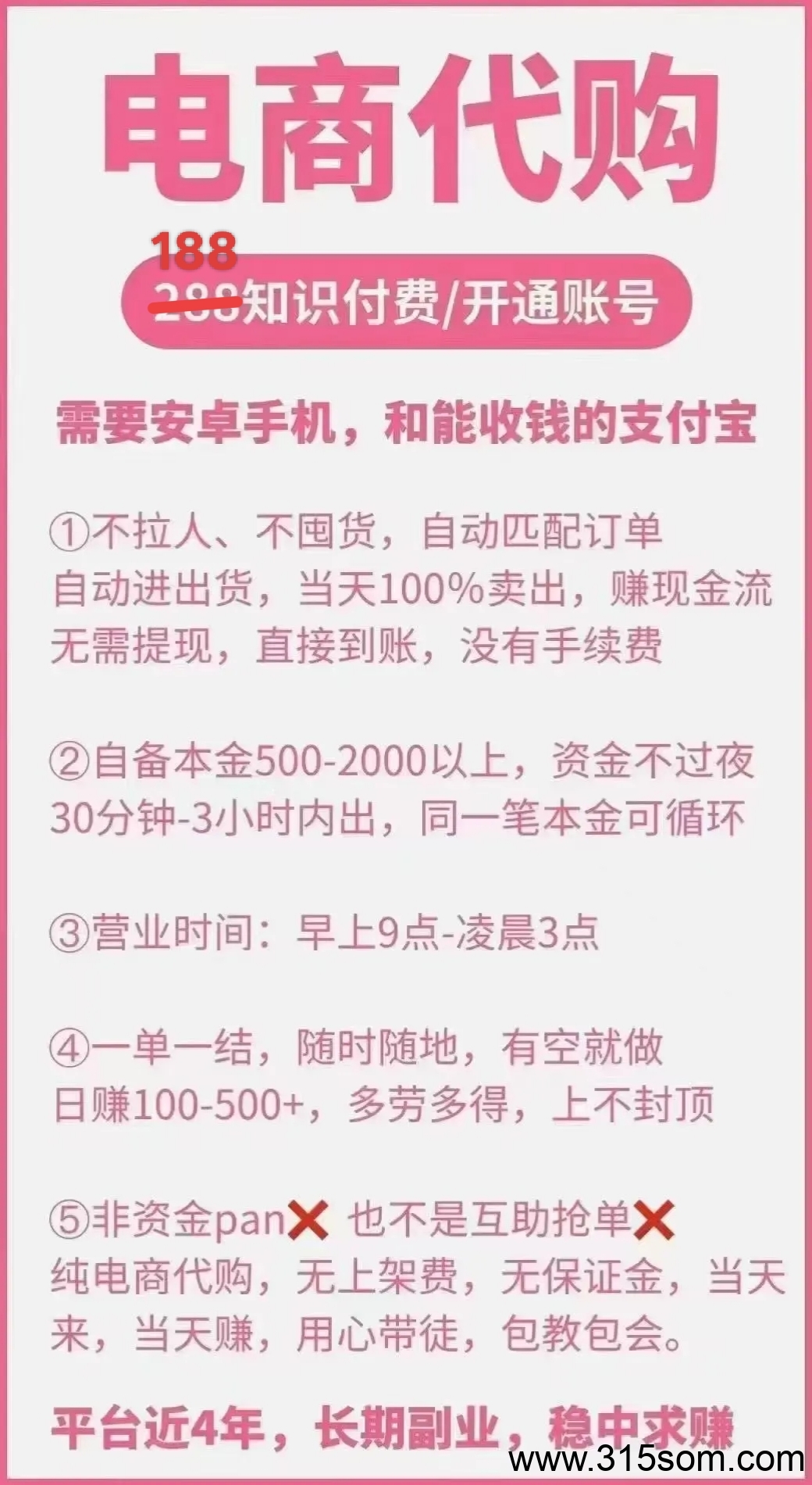 电商搬砖：副业首选，四年老牌平台，日入1000。