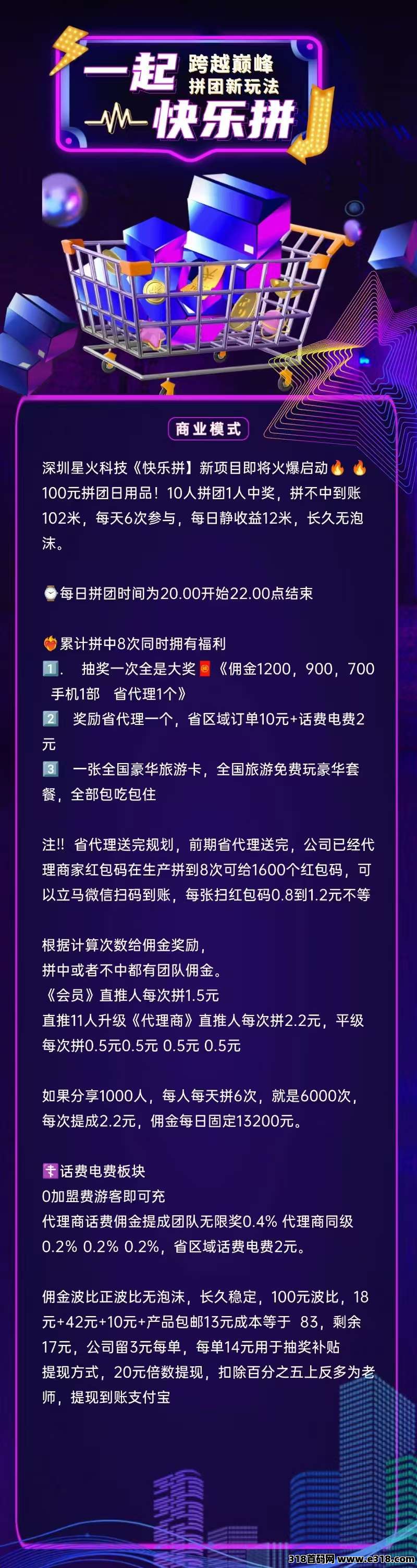 【快乐拼】拼团全新玩法，长久稳定无泡沫，百元事业内排中(3)