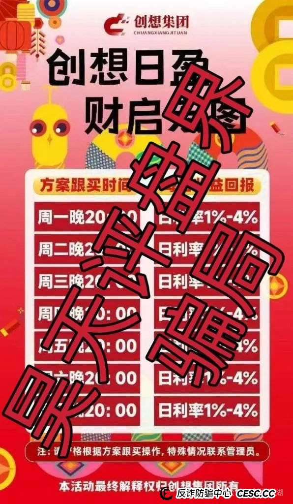 冒牌的“创想集团”跟单类资金盘骗局，典型的一轮圈韭菜盘，看见一定要远离！(1)