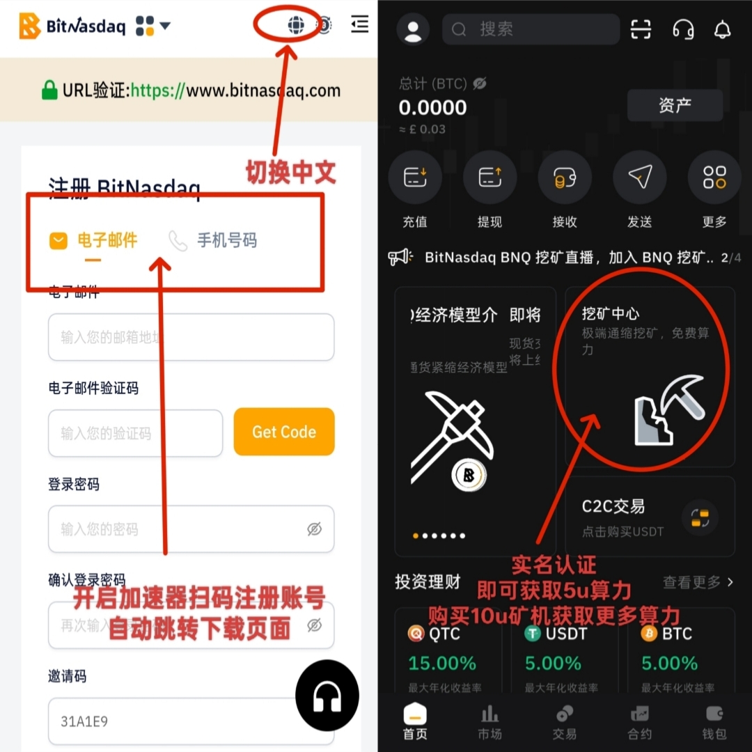 BitNasdaq交易所：注册就送5u永久算力矿机，一起见证千倍币！(3)