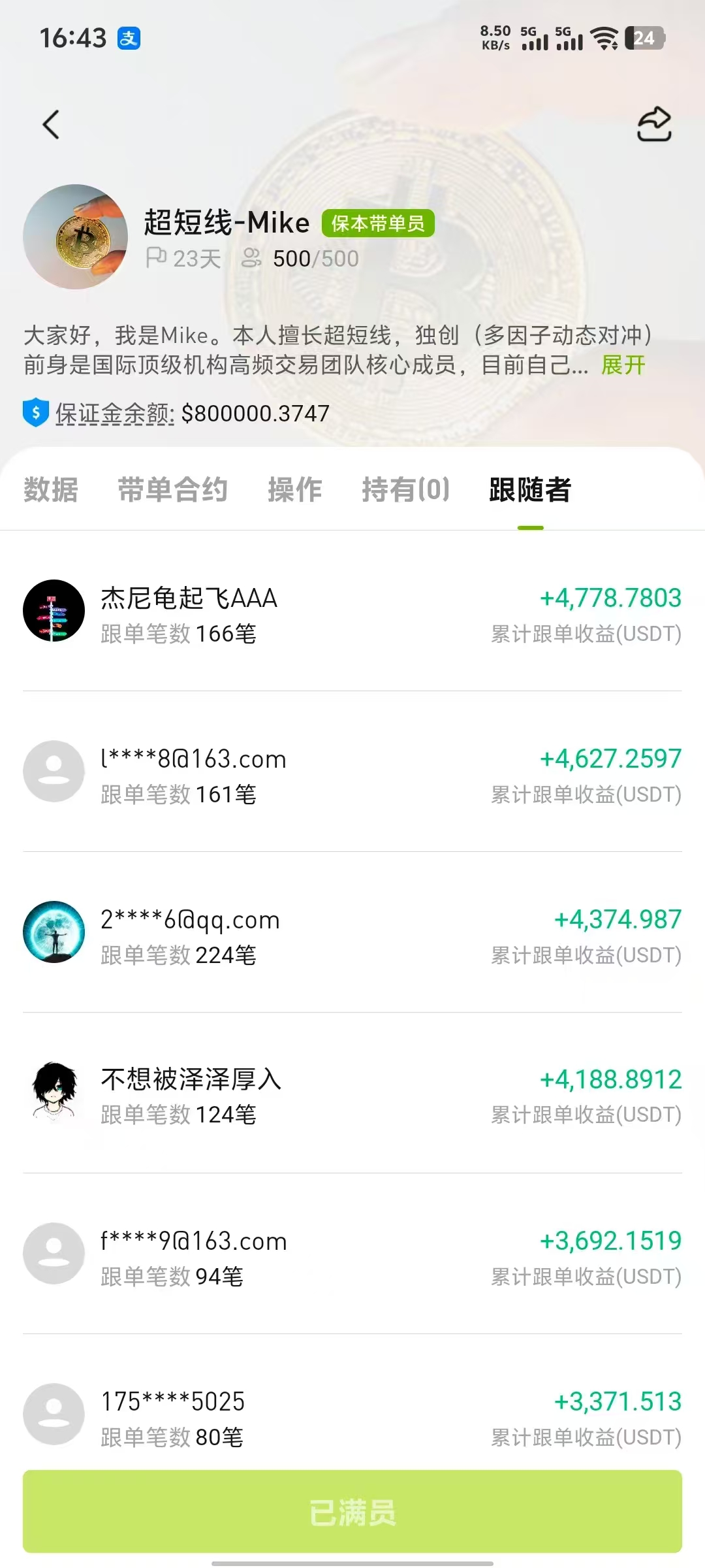 Websea交易平台，保本跟単亏了包赔，正规长久稳定收益！(5)