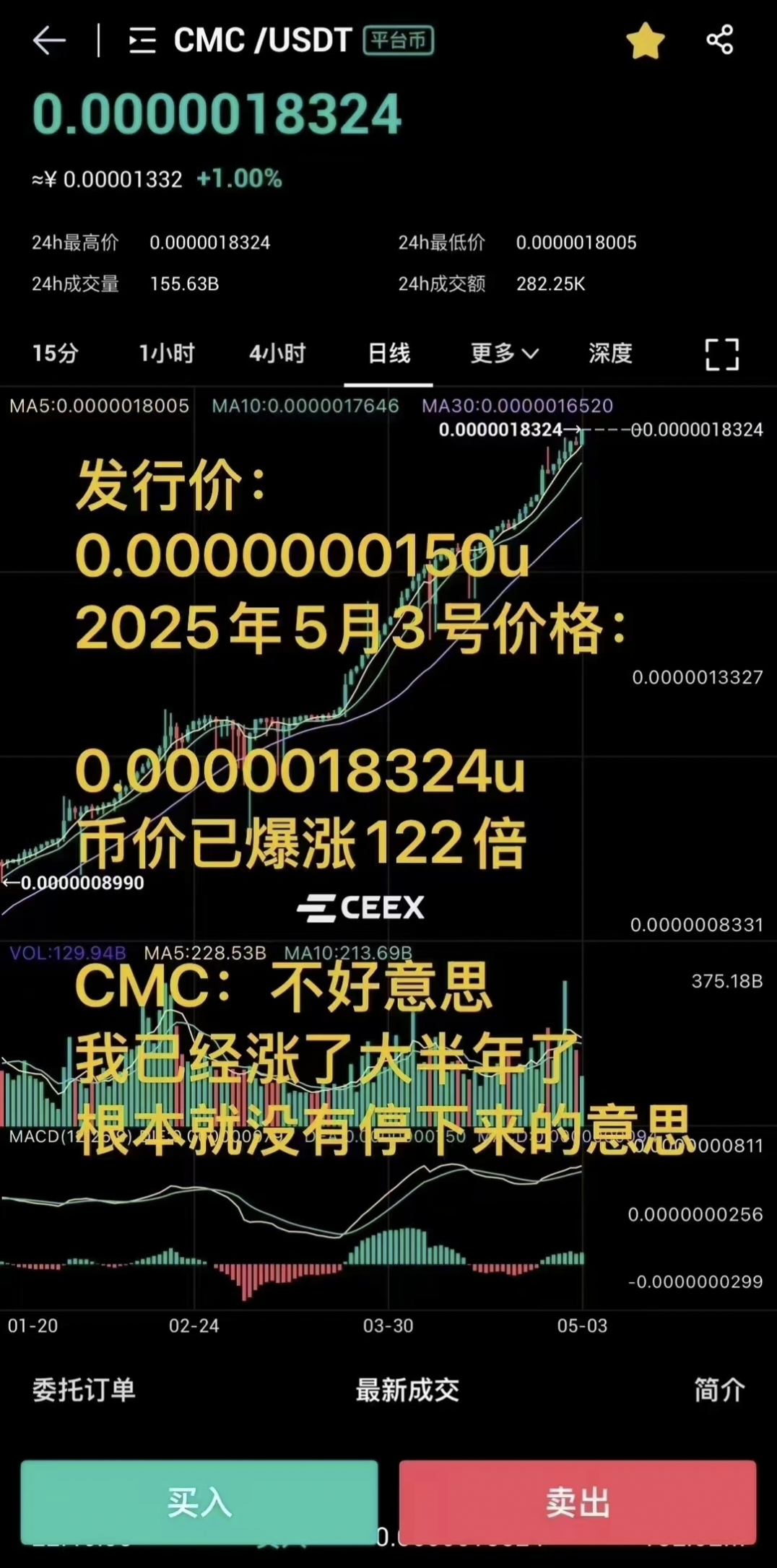 零撸平台币，每天上涨，已涨一百倍，随时交易，错过后悔一辈子(2)