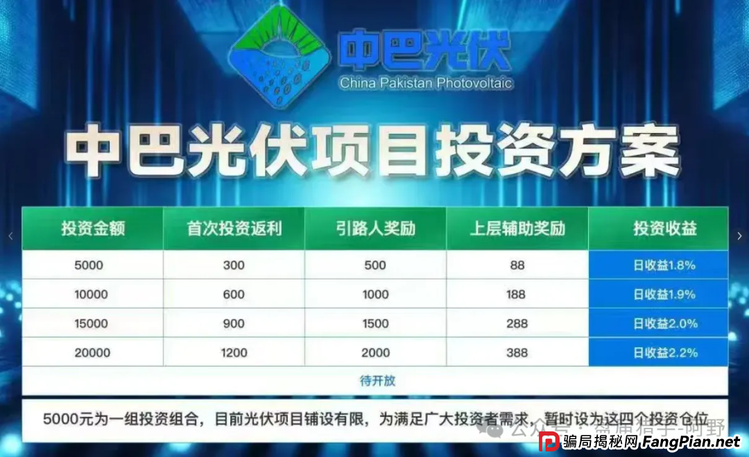 警惕！中巴光伏发电资金盘骗局大曝光，高回报承诺背后是血本无归！ (1)