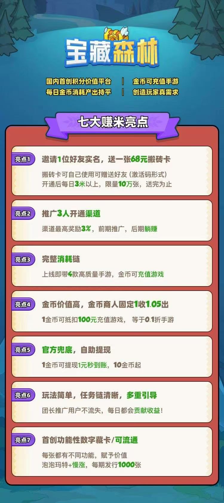 首码森林，免费送68搬砖卡，每日收益最低3米-88米，限量10万张(3)