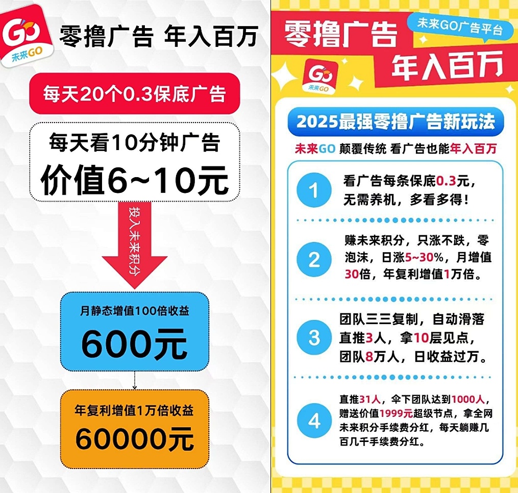 零撸未来黑马神盘看广告不养机一条广告0.3(3)