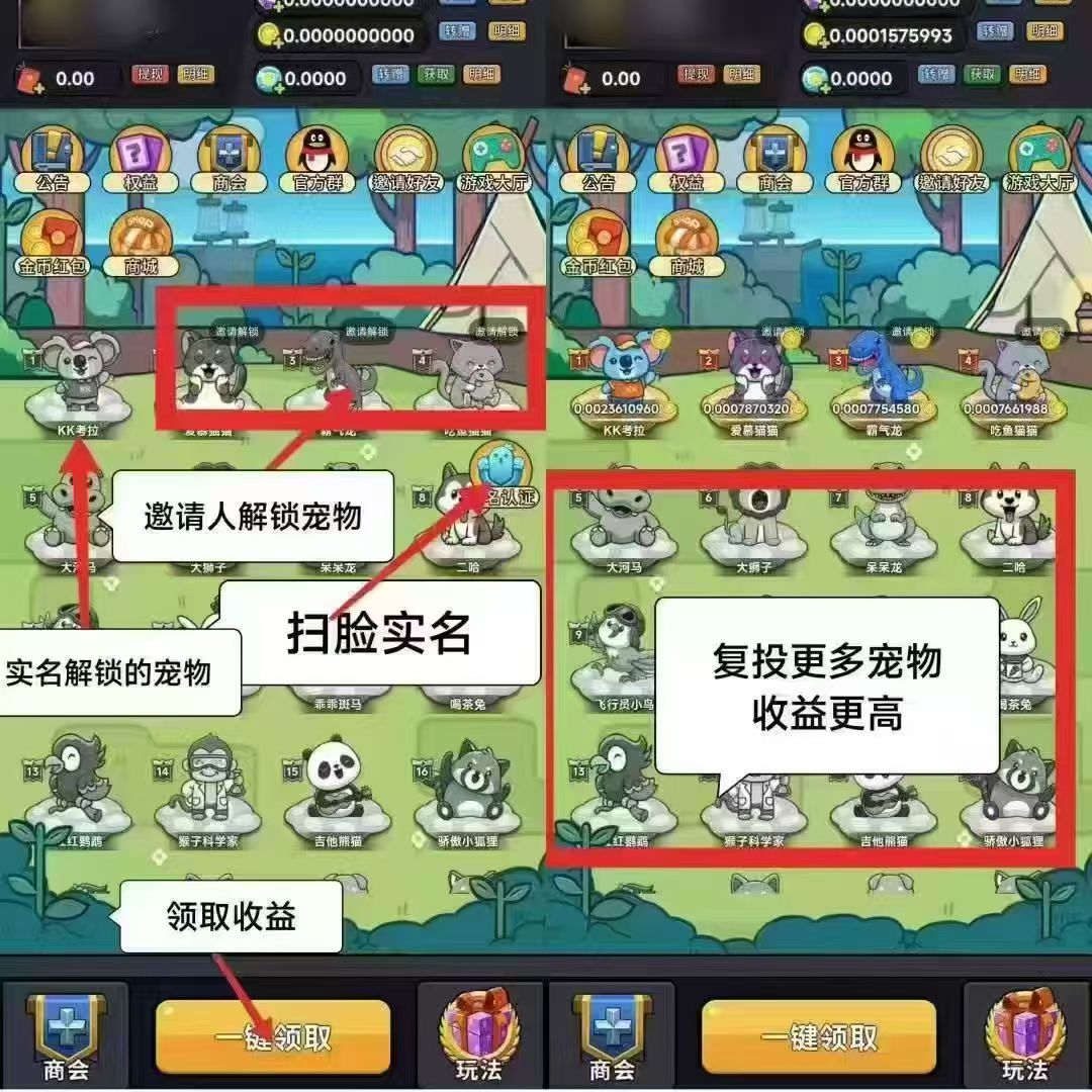 开心大陆：轻松挂机，解锁宠物，0门槛变现(2)