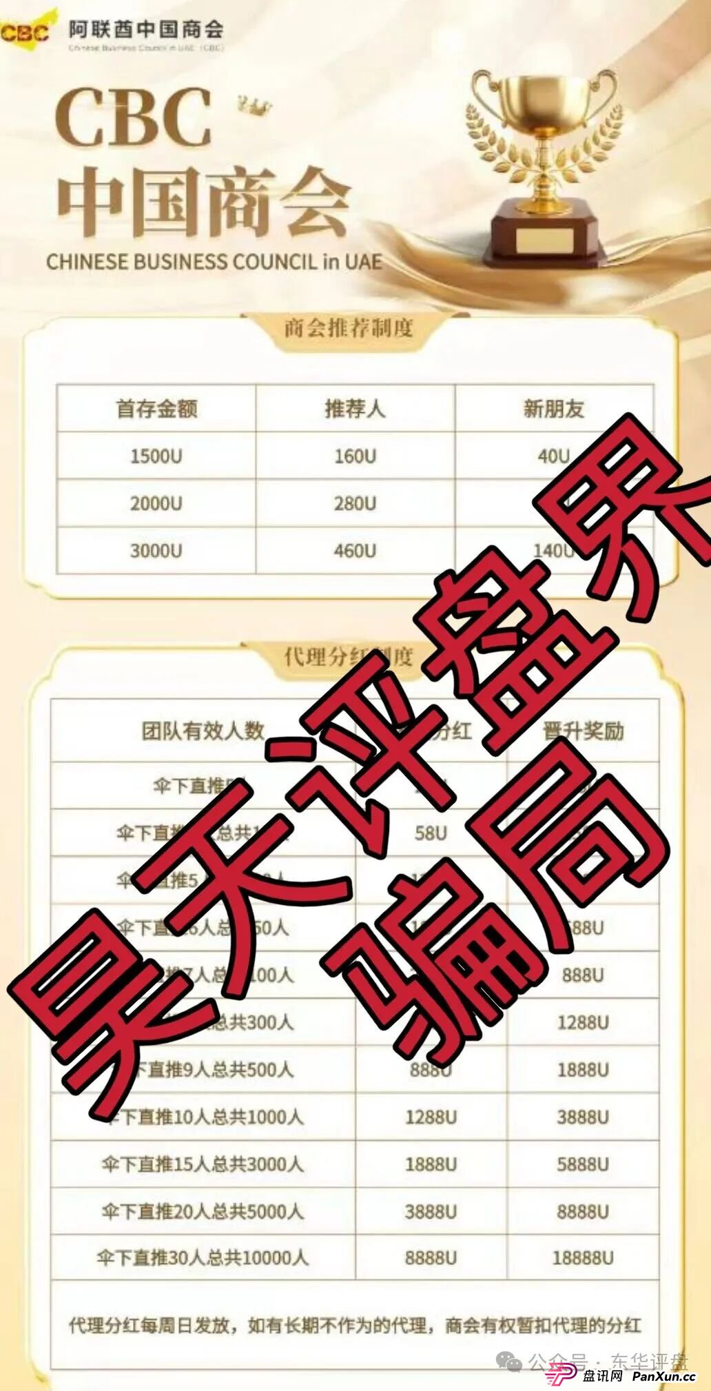 阿联酋中国商会CBC跟单类资金盘骗局，官方出面打假，大量单割会员，高度预警，即将崩盘跑路！(1)