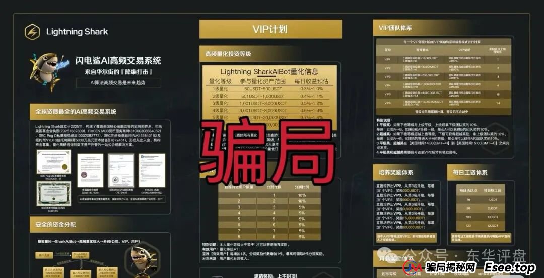 VAX（VaultX）骗局跑路后，诈骗团伙再次开盘闪电鲨AI高频量化资金盘骗局继续收