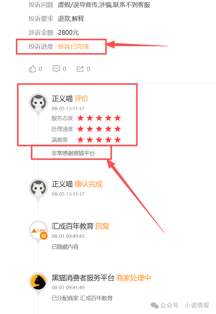 “黑猫投诉”中惊现大量“汇成百年”的投诉退款申请，“成功学大师”杨明涛被判无期后，下一个会是谁？(12)
