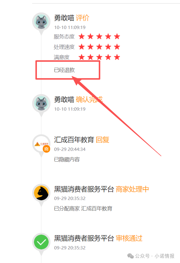 “黑猫投诉”中惊现大量“汇成百年”的投诉退款申请，“成功学大师”杨明涛被判无期后，下一个会是谁？(11)